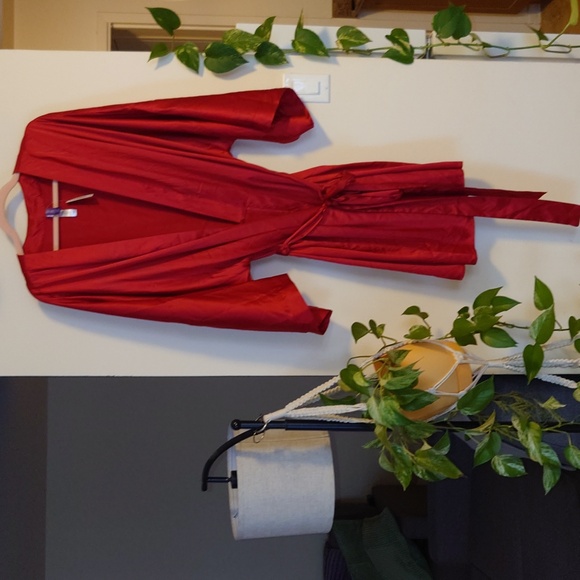Red kimono sleeve robe - Picture 1 of 8